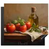 Tomaten - Olijfolie - Stilleven Inductie beschermer vinyl 3mm middel -3d