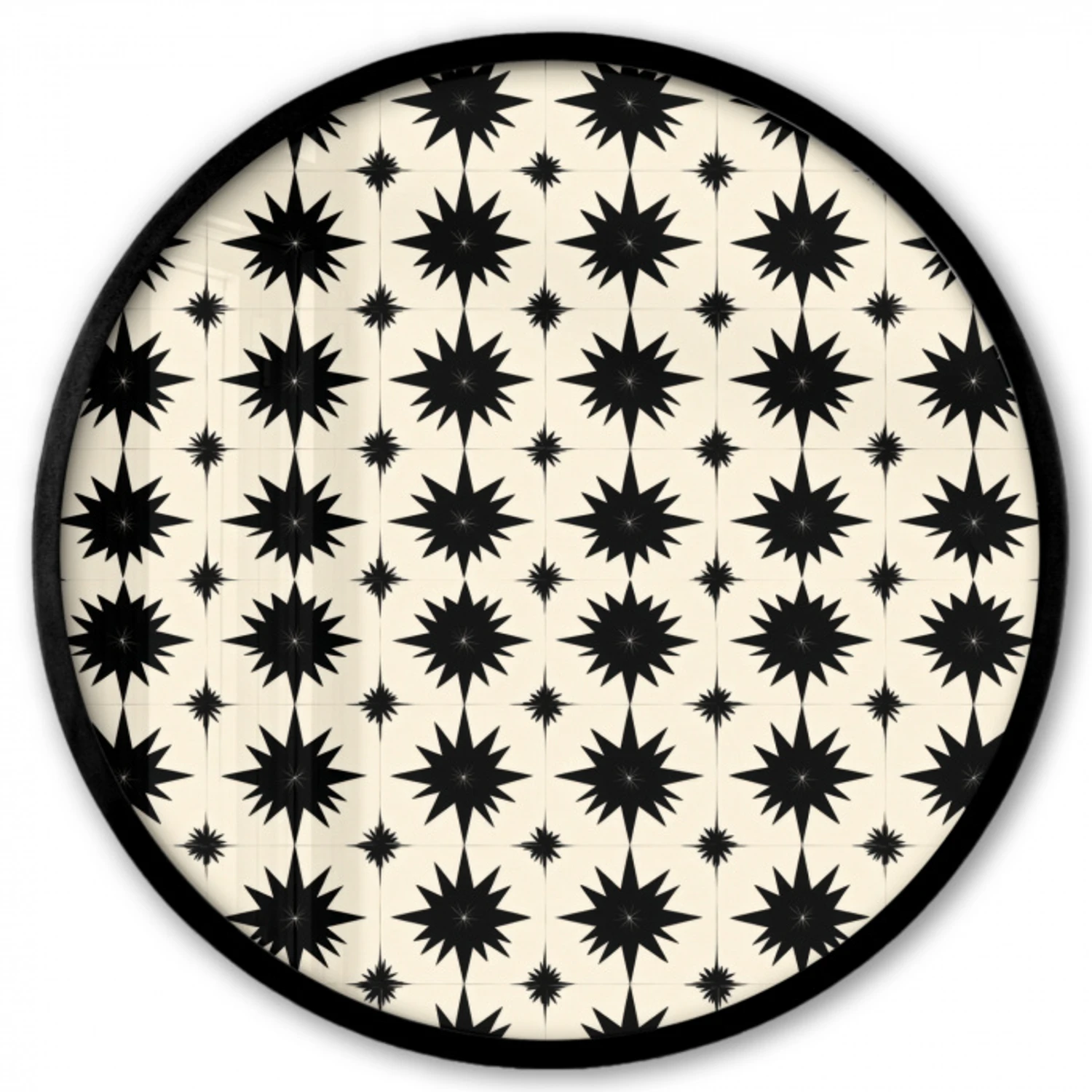 Stervormen - Geometrisch - Zwart Fotolijst rond zonder passe partout klein 856 -3d