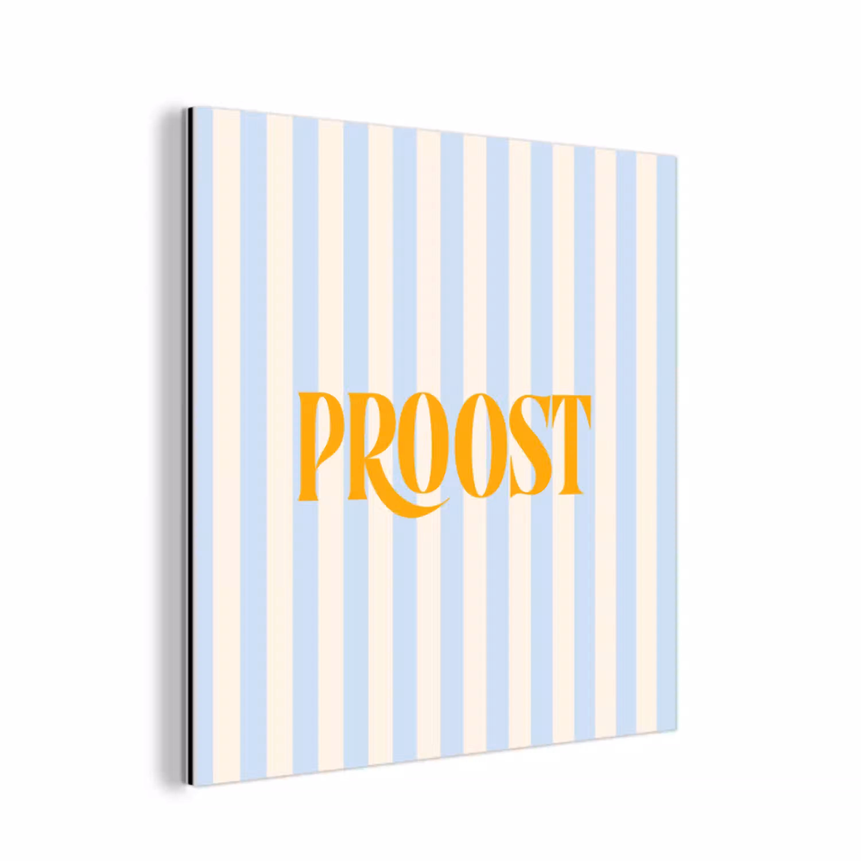 Oranje - Blauw - Strepen - Proost aluminium wit klein -3d