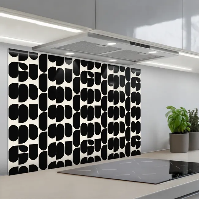 Paraschizzi cucina - Moderno - Motivo - Nero