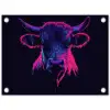 Stier - Neon - Zwart - Kleur tuinposter los doek klein -3d