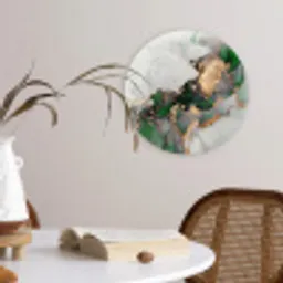 Marmer - Goud - Groen - Luxe Wandcirkel kunststof plaat 5mm dik klein -sfeer4