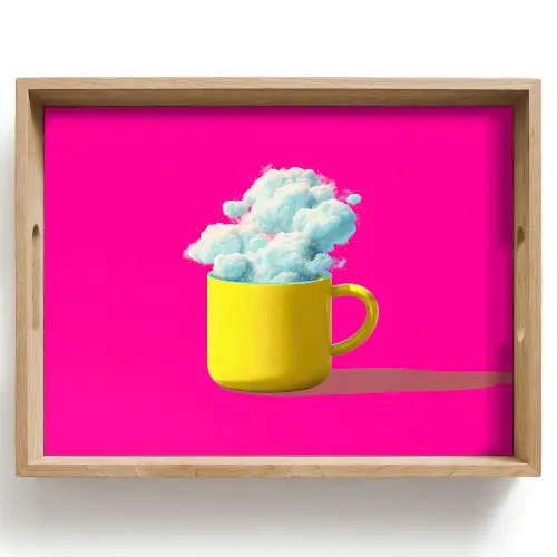 Mok - Wolken - Roze - Minimalitisch Dienblad Rechthoek middel -z3d_shopping