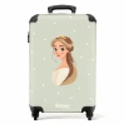 Prinses met tiara op groene stippenachtergrond NBS - Handbagage koffer - Volwassenen Unisex middel -productfoto_recht