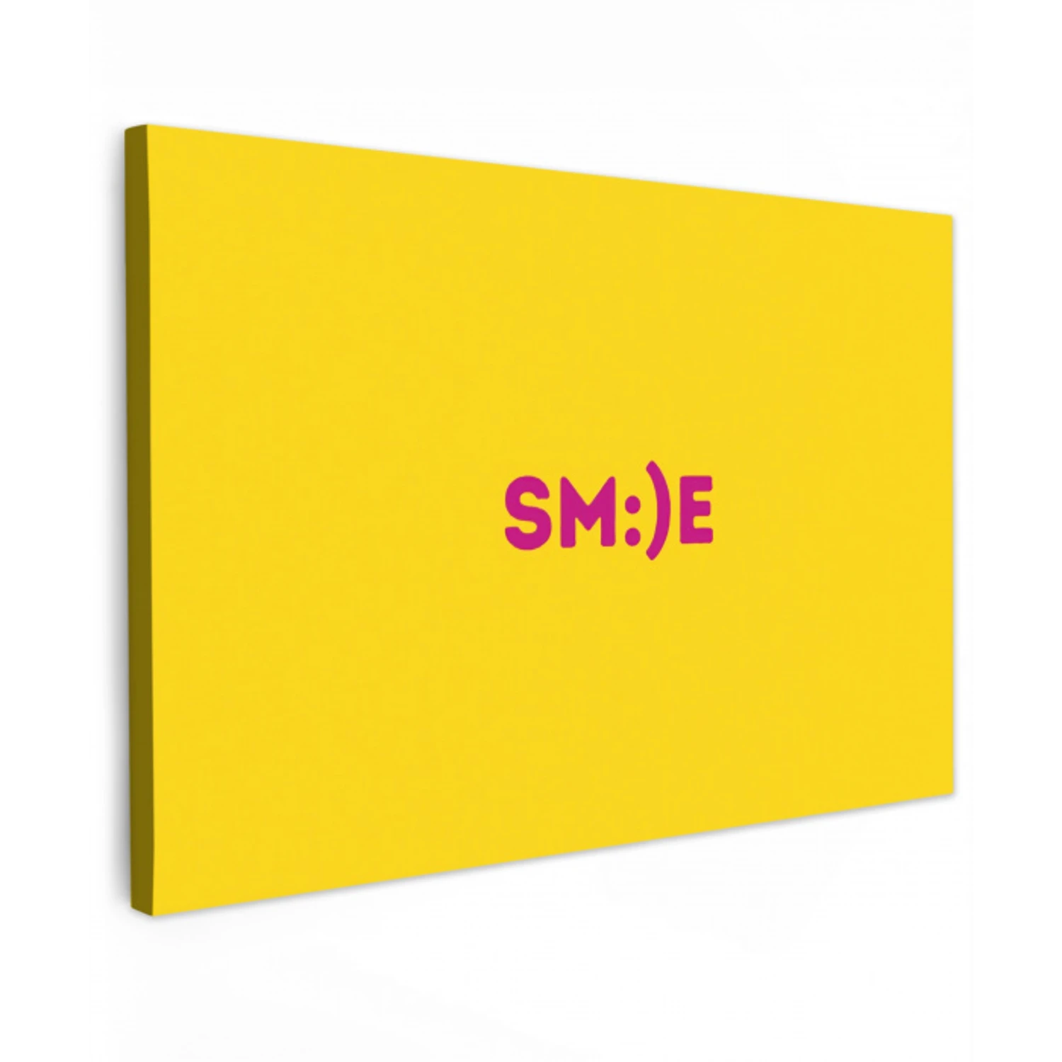 Smile - Roze - Geel canvas 2cm klein -z3d