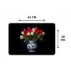 Rode - Bloemen - Tulpen - Vaas Placemat vinyl groot -specs