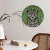 Panter - Zebrapatroon - Groen Wandcirkel kunststof plaat 5mm dik klein -sfeer4