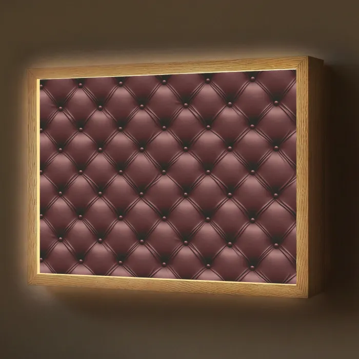 Leer - Patroon - Bordeaux Light Box met batterij (Wandlamp) middel 907 -z3d_website