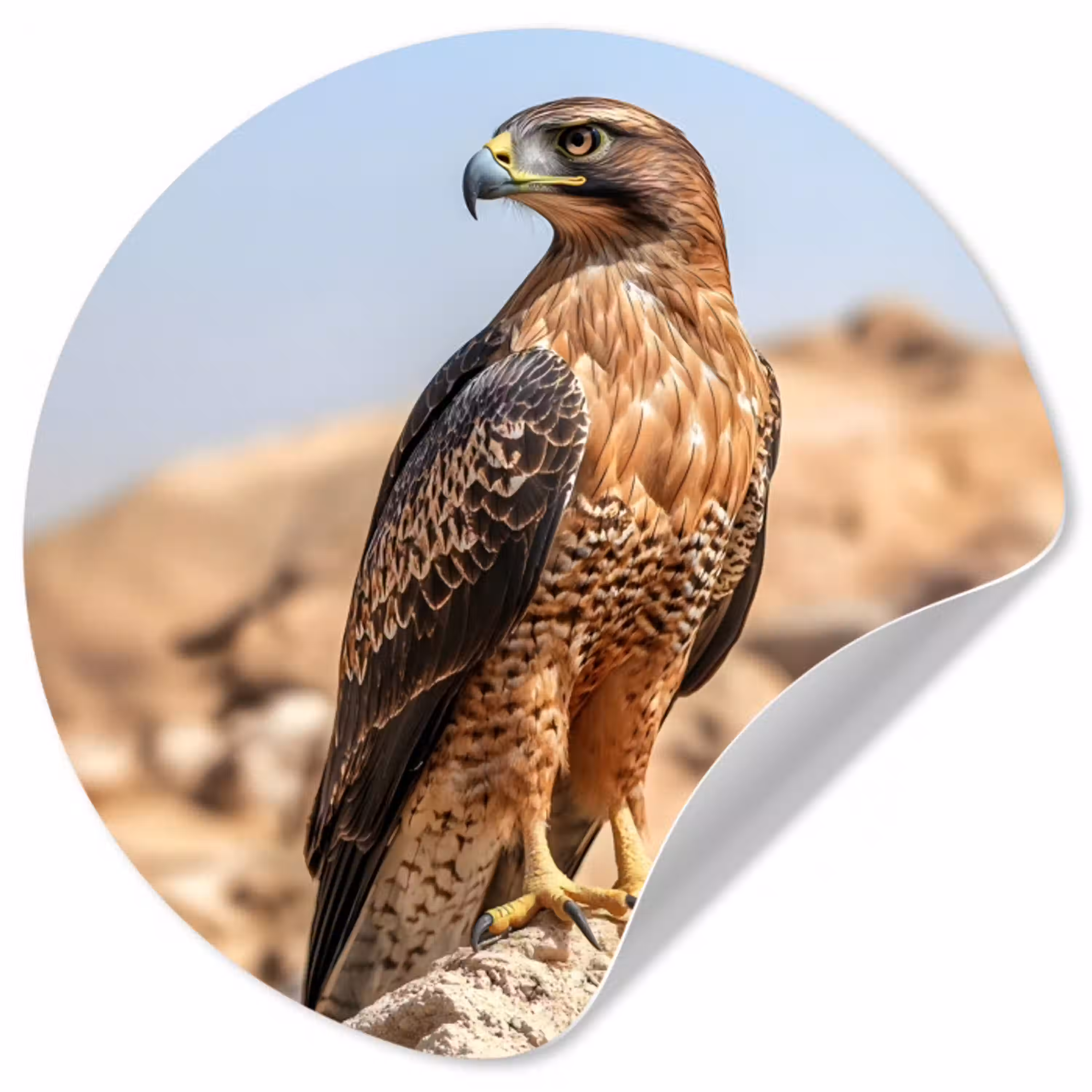 Valk - Vogel - Rots - Macht Wandcirkel behangsticker klein -3d