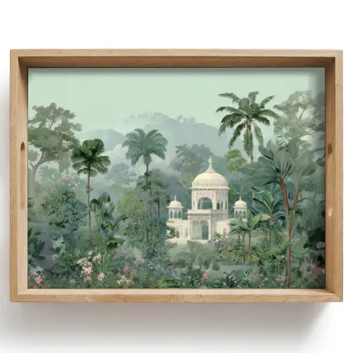 Tropische tuin - Koepelgebouw - Bloemen Dienblad Rechthoek middel -z3d_shopping