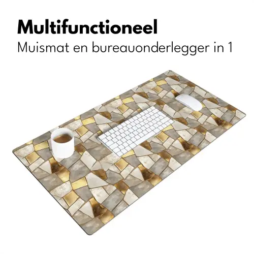 Mozaïek - Marmer - Goud Muismat XXL klein 681 -sfeer4
