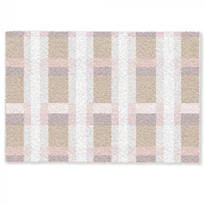 Ruitpatroon - Aardetinten - Minimalistisch Deurmat klein 898 -zkaufland3d