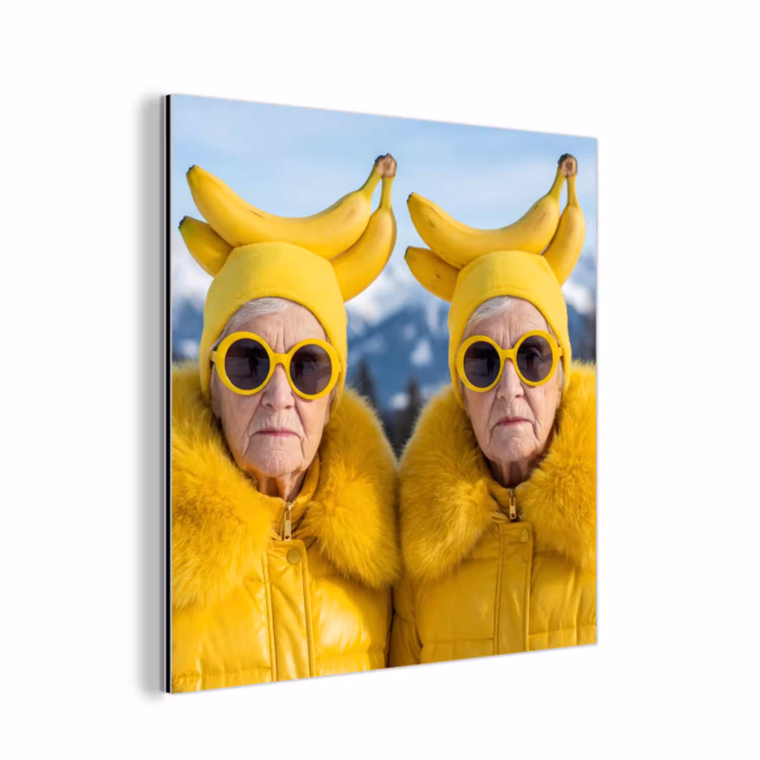 Vrouwen - Bananen - Geel aluminium wit klein -3d