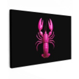 Kreeft - Felroze - Stippen - Opvallend canvas 2cm klein -z3d