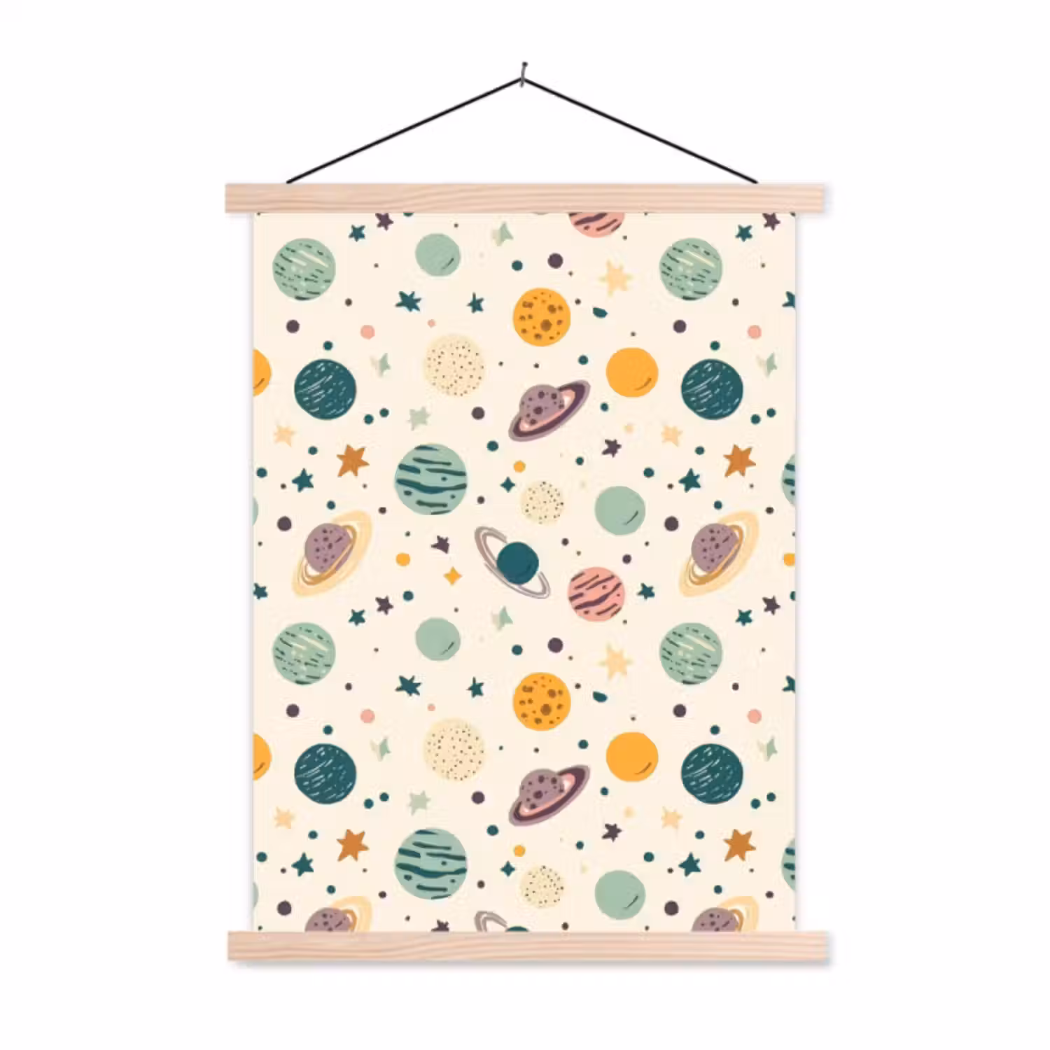 Hanging Poster - Planets - Retro - Colorful
