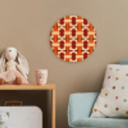 Geometrisch - Retro - Oranje Wandcirkel kunststof plaat 5mm dik klein 188 -tsfeer1_kind