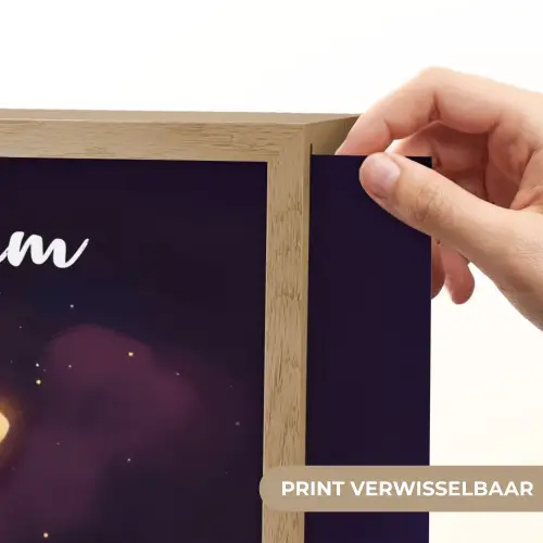 Ster - Gezichtje - Lichtgevend Light Box met batterij (Wandlamp kind) middel -USP_websiteprintNL