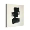 Rechthoeken - Penseelstreken - Abstract - Zwart aluminium wit klein -3d