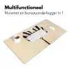Bladeren - Gestreept - Stengel - Beige Muismat XXL klein -sfeer4