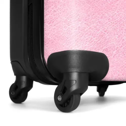 Lederen look licht roze NBS - Handbagage koffer - Kinderen Unisex middel -wiel