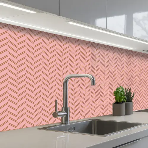 Plaid - Patroon - Visgraad - Roze keuken achterwand 2 middel 871 -3d_schuin