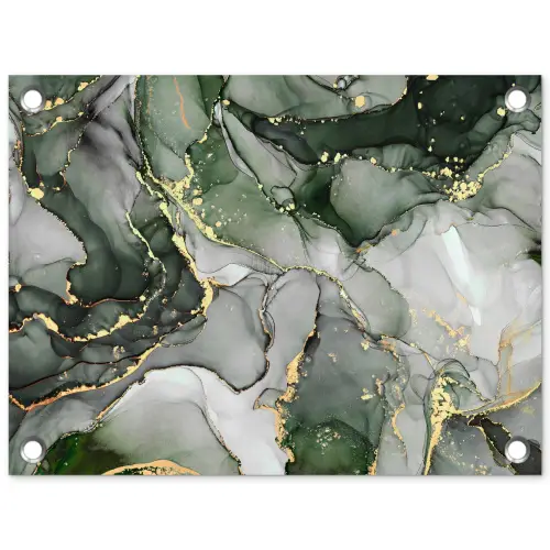 Luxe - Marmer - Groen tuinposter los doek klein -3d