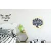 Blauw koraal - Vertakkingen - Beige Wandcirkel aluminium klein -kinderkamer