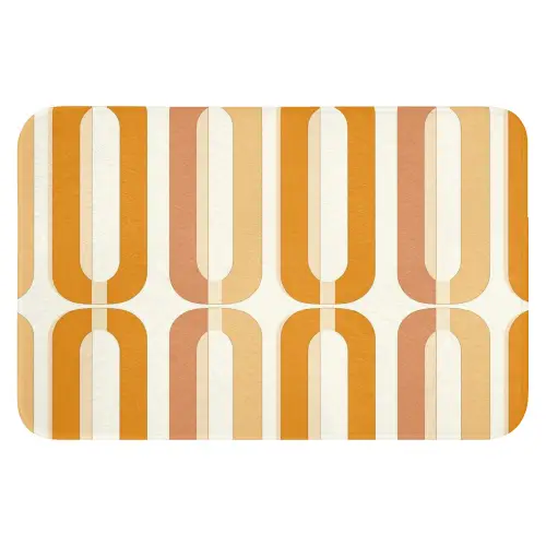 U-vorm - Retro - Oranje WCmat klein 1009 -3d