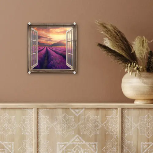 Doorkijk - Lavendel - Landschap - Bloemen - Paars plexiglas 5mm klein -sfeer5