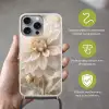 Bloem - Dahlia - Wit Hoesje iPhone 16 Pro Max met koord klein -sfeer2_NL