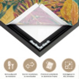 Tropische - Botanisch - Patroon - Kleurrijk - Exotisch Textielframe zwart klein 947 -USP_closeupNL