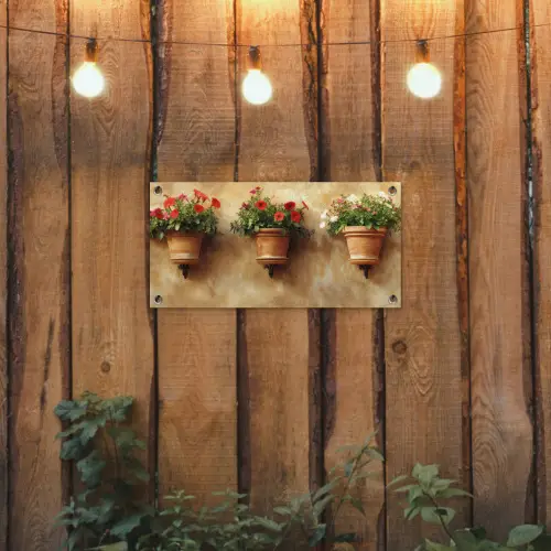 Bloempotten - Muur - Vintage tuinposter los doek klein -sfeer1