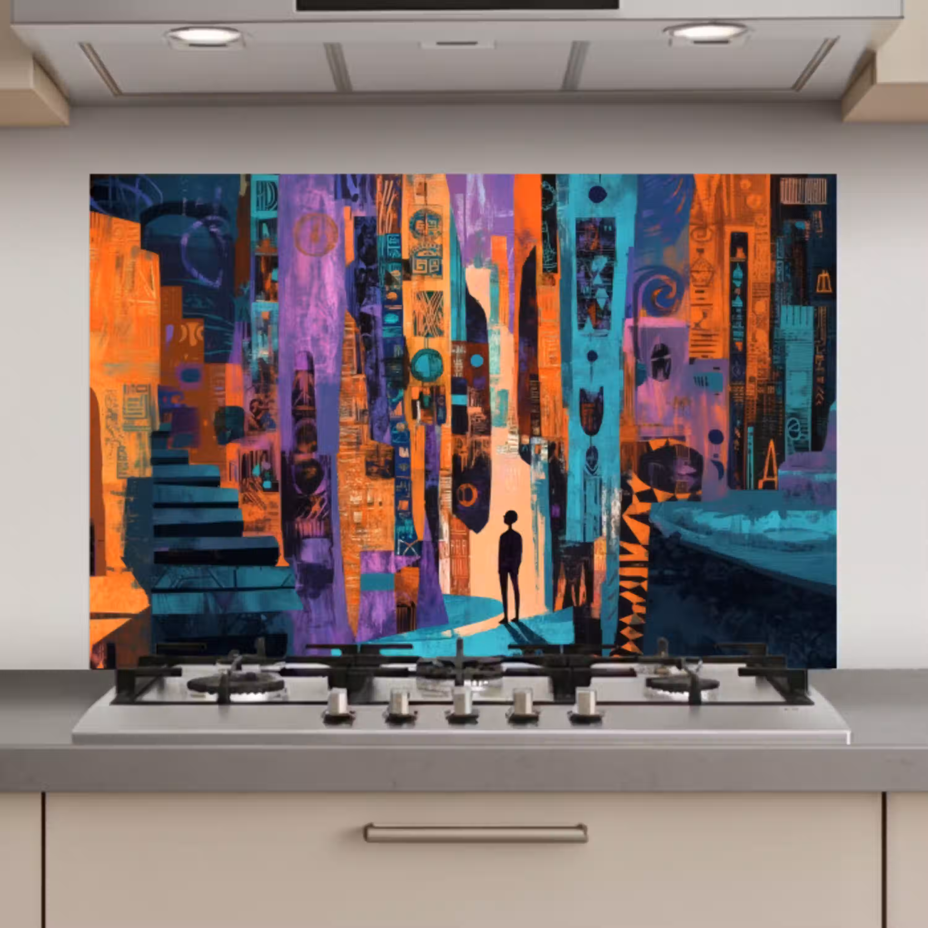 Abstract - Figuren - Kleurrijk keuken achterwand spatscherm klein -3d_website