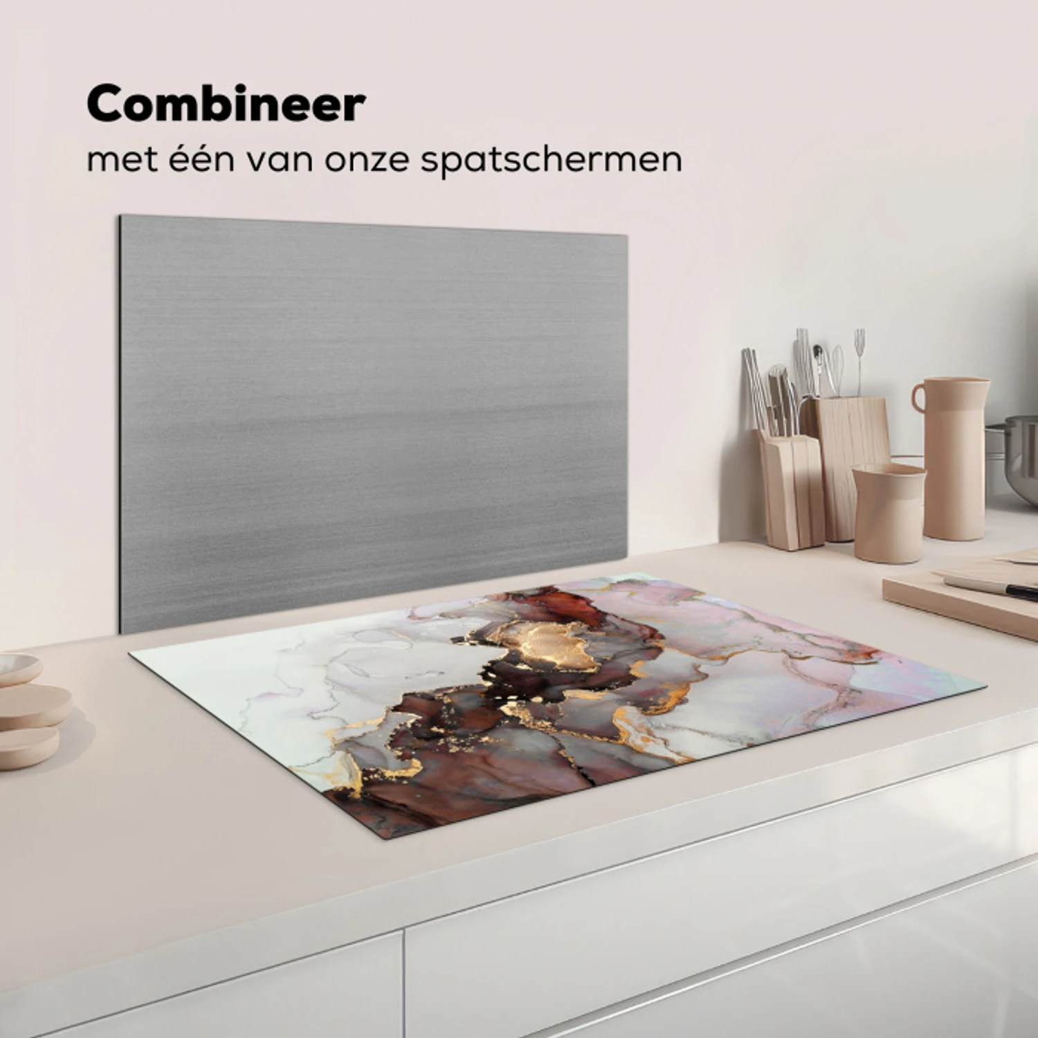 Rood - Marmer - Goud Inductie beschermer vinyl 3mm klein -wsfeer7_website