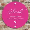 Knallrosa - Klassisch Naambord Rond klein -sfeer2