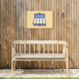 Eieren - Doos - Minimalistisch - Blauw Tuinposter op houten frame 2 cm dik klein -sfeer4