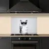 Kat - Zonnebril - Wijnglas - Langharig keuken achterwand spatscherm klein -sfeer1