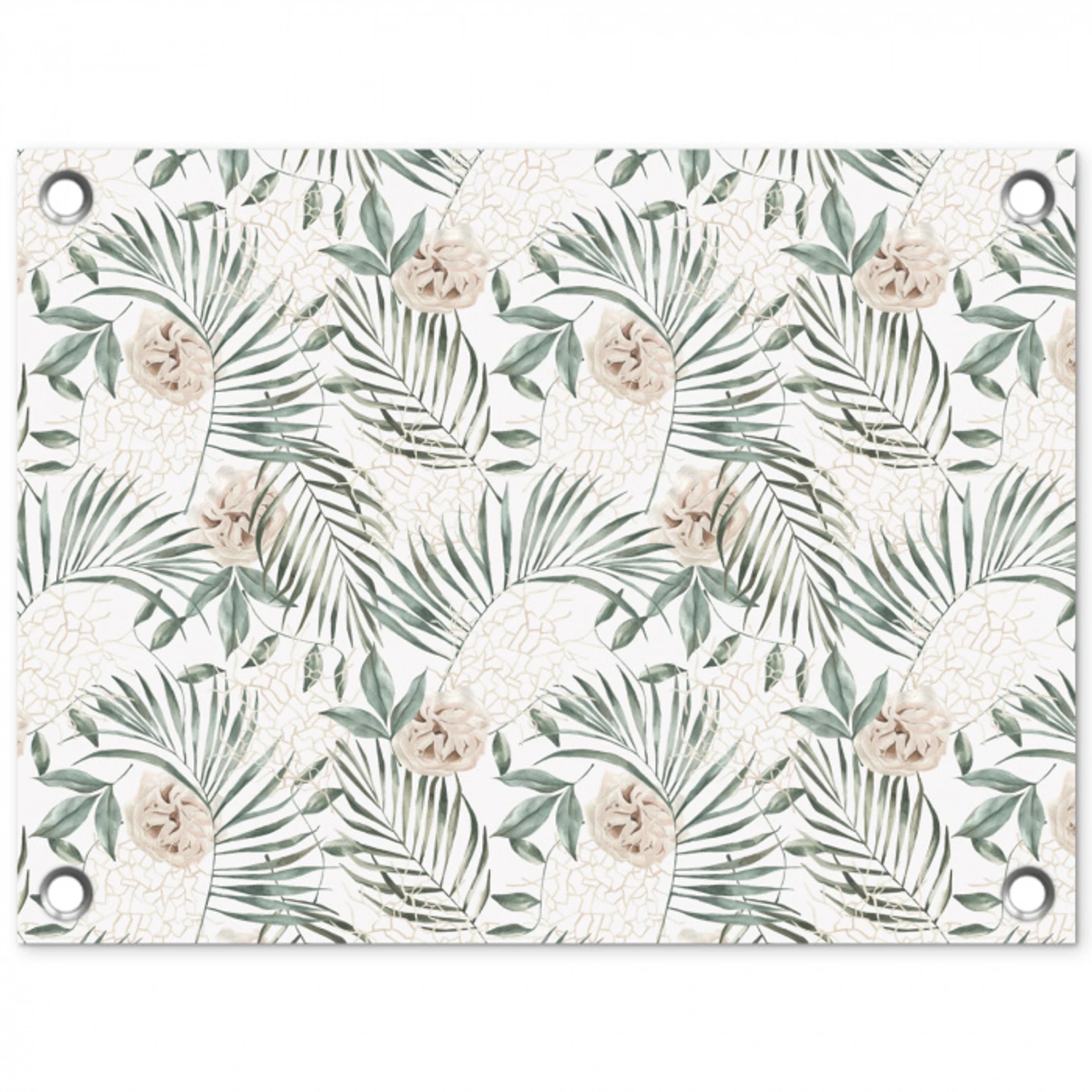 Boho - Jungle - Bloemen - Bladeren tuinposter los doek klein -3d
