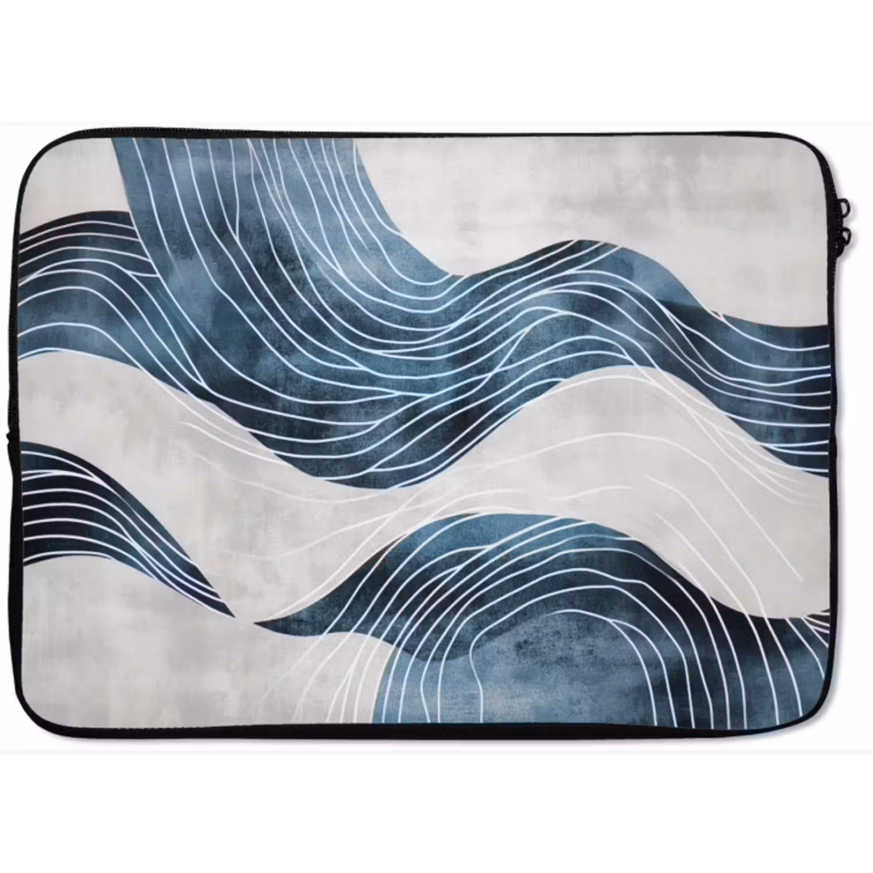 Lijnen - Golven - Abstract - Blauw laptophoes neopreen klein -zkaufland3dotto