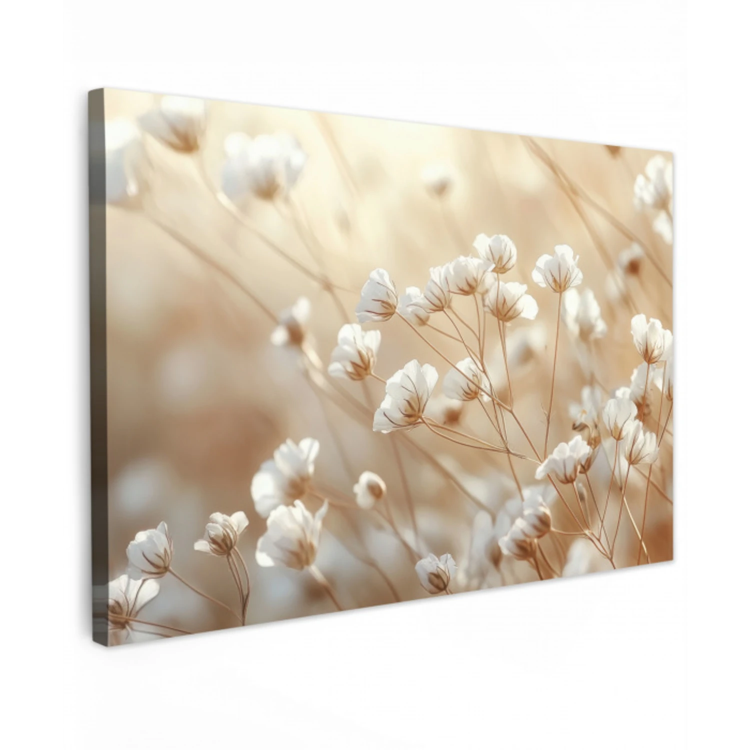 Wilde - Bloemen - Wit Tuinposter op houten frame 2 cm dik klein -3d