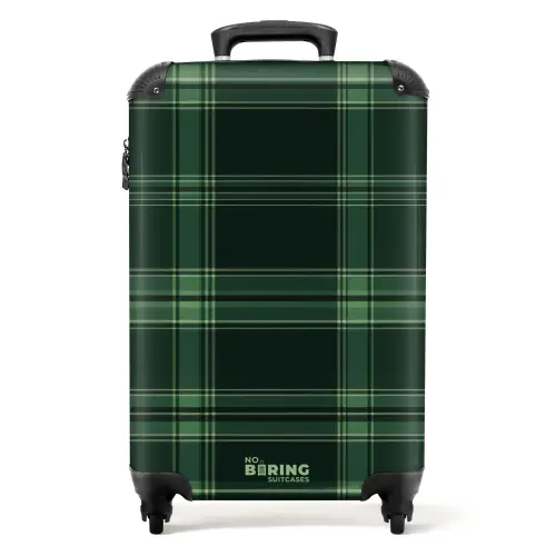 Klassiek geruit patroon in groene tinten NBS - Handbagage koffer - Unisex middel -productfoto_recht