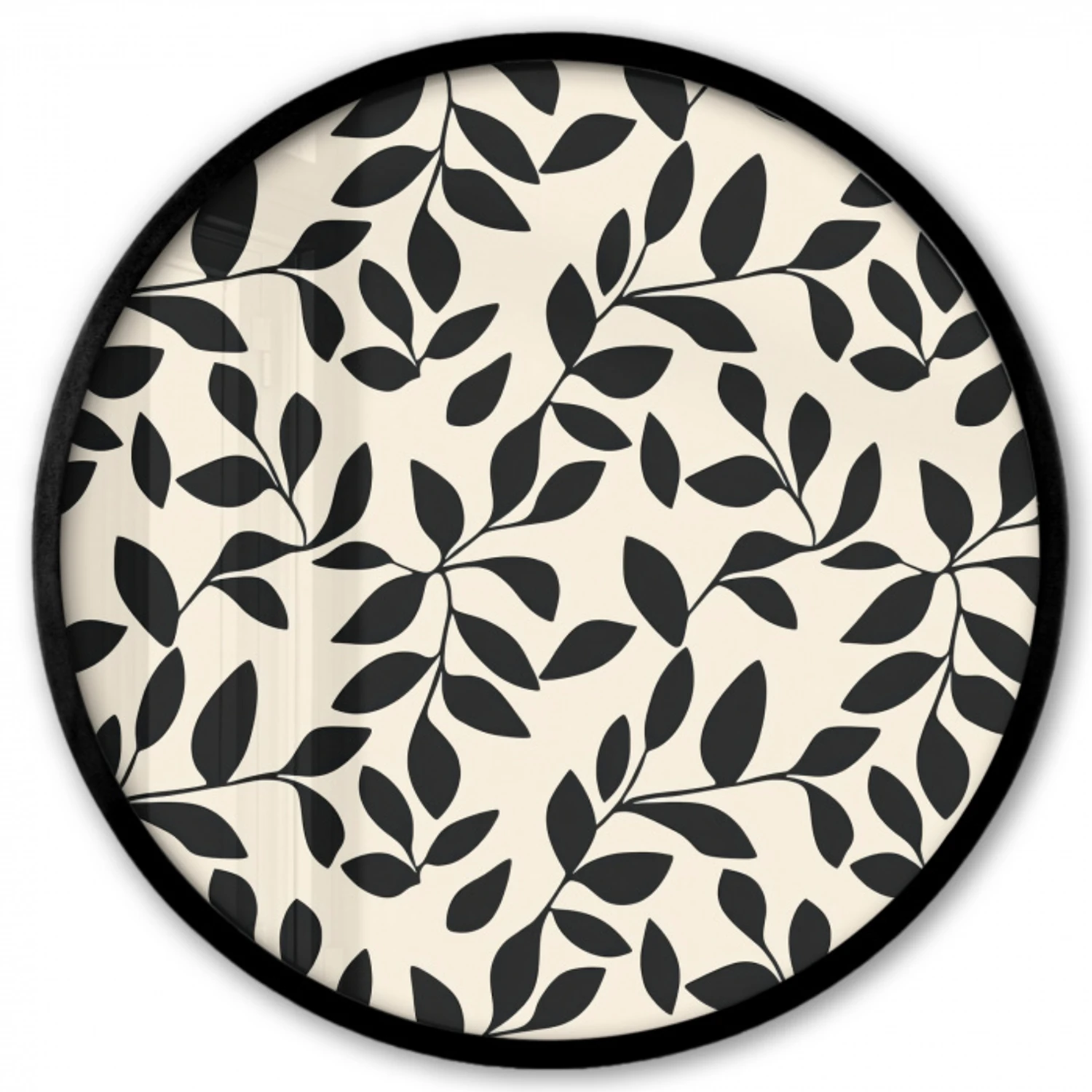Elegant - Patroon - Zwart - Beige Fotolijst rond zonder passe partout klein 856 -3d