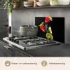 Fruit - Water - Zwart - Stilleven Aardbei - Kiwi keuken achterwand spatscherm klein -usp_NL