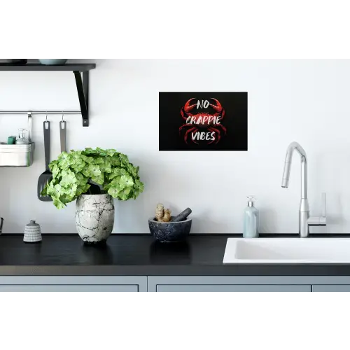 Krab - Rood - Tekst - Zwart Muursticker klein -keuken