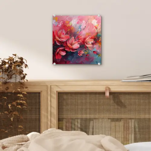 Bloemen - Roze - Watercolor - Natuur- Kunst plexiglas 5mm klein -sfeer4