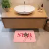 Star girl - Roze - Panter - Ster Badmat klein -sfeer1
