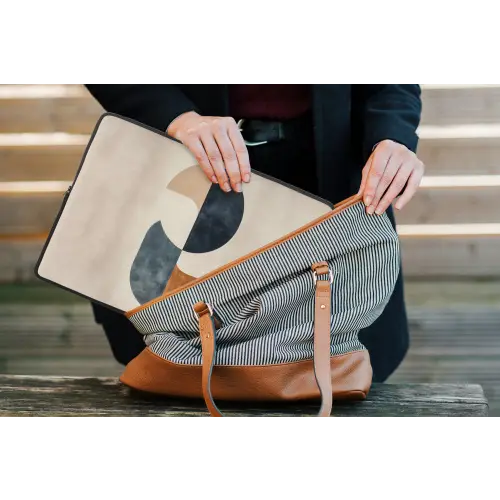 Cirkels - Abstract - Kleurrijk laptophoes neopreen klein -tas