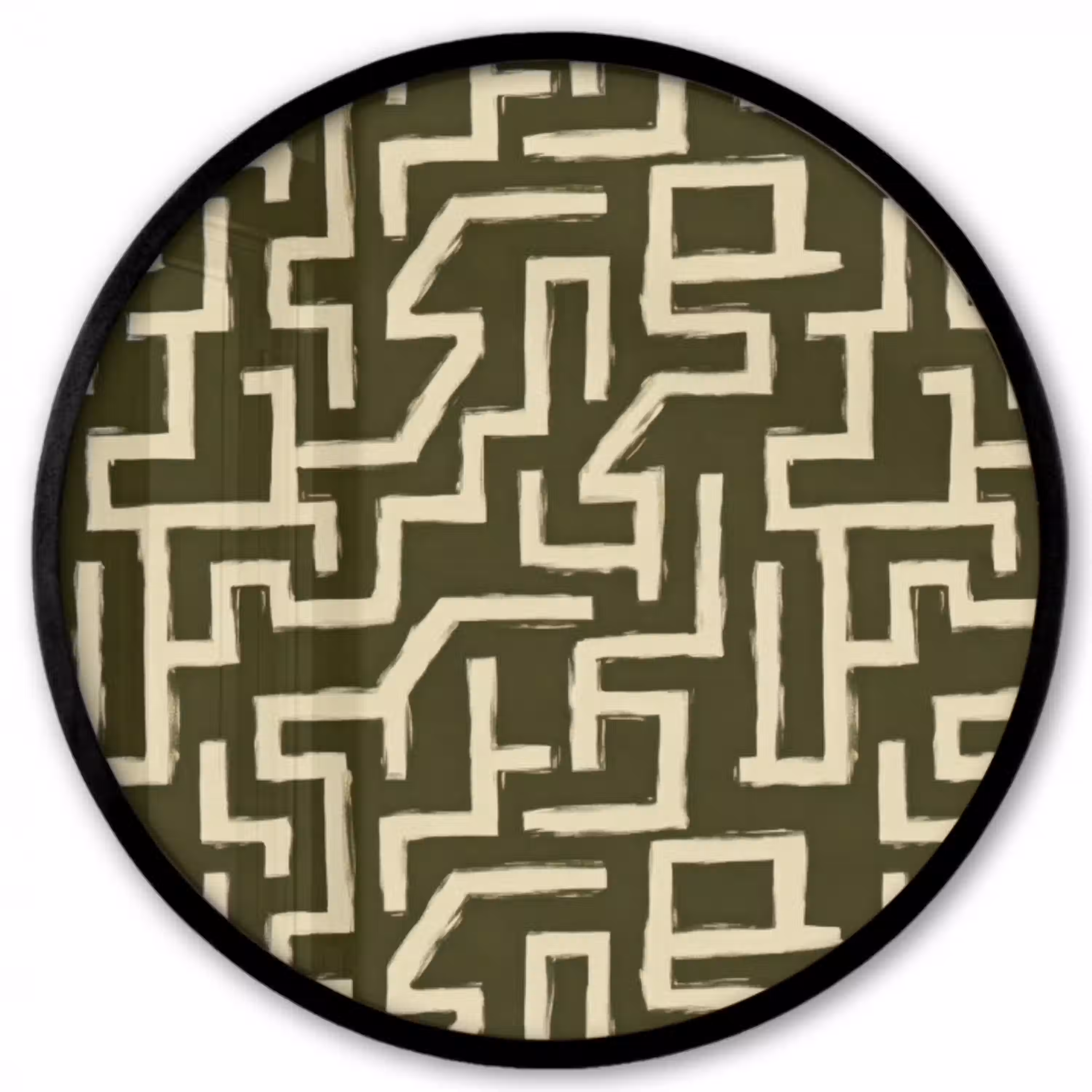 Abstract - Lijnen - Groen Fotolijst rond zonder passe partout klein 856 -3d