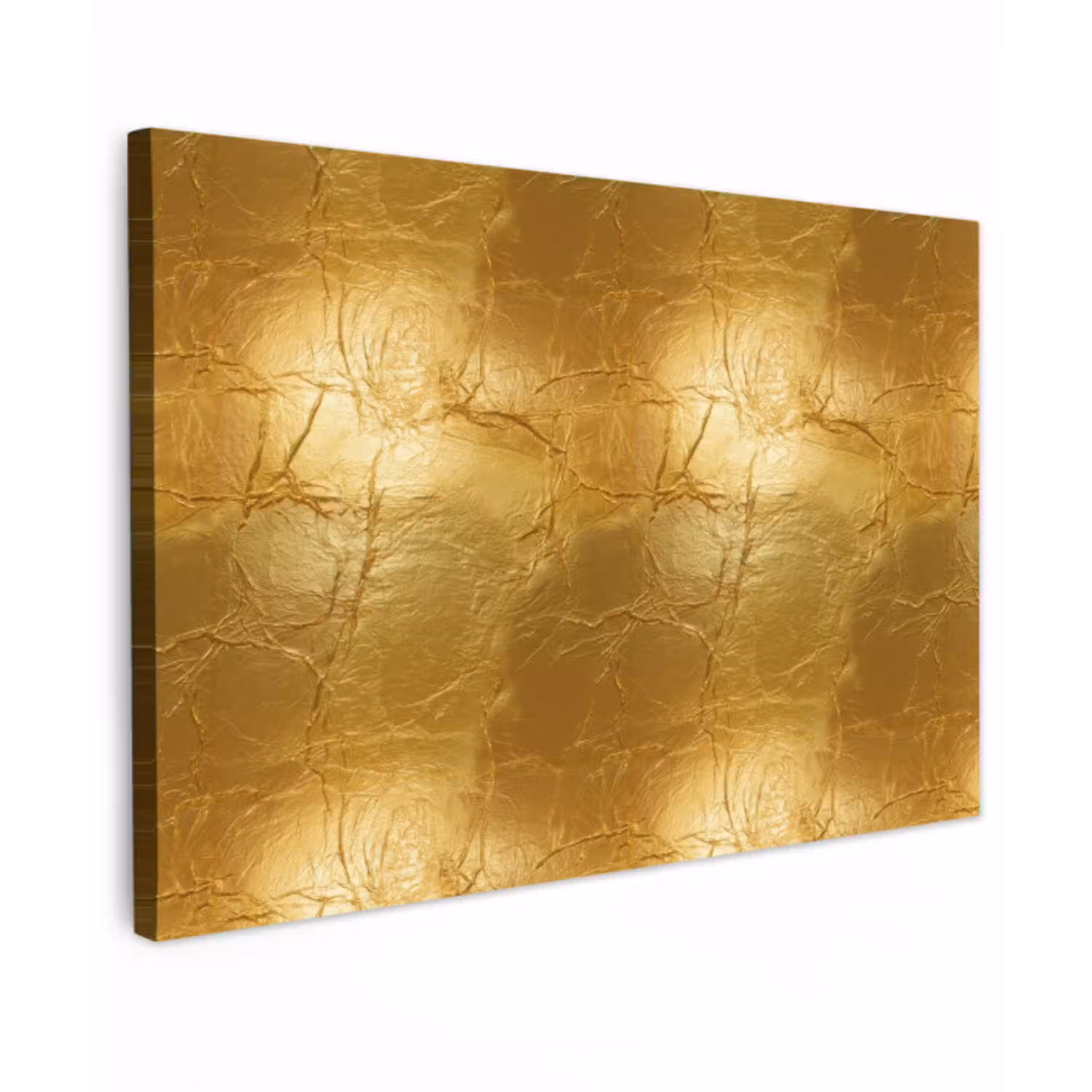 Bladgoud - Vintage - Textuur - Warm Goud Tuinposter op houten frame 2 cm dik klein 845 -3d