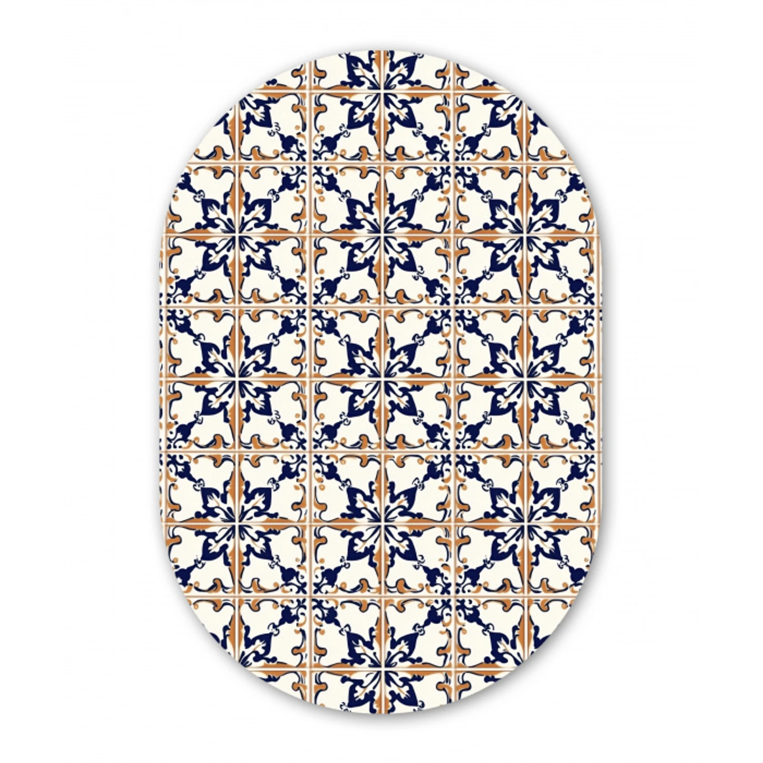 Klassiek - Patroon - Kleurrijk Wandcirkel Ovaal Aluminium middel 839 -3d